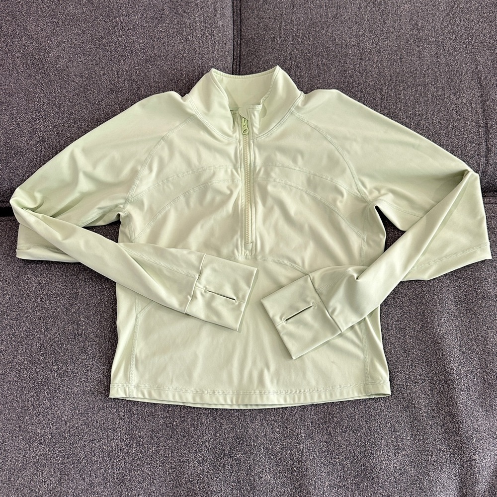 Viral cropped BBL Jacket in light green